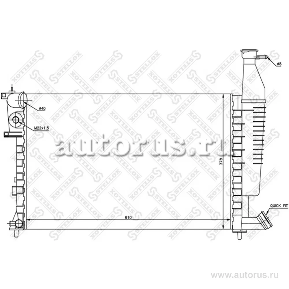 Радиатор системы охлаждения Citroen Berlingo,Peugeot Partner 1.4-1 STELLOX 10-25297-SX