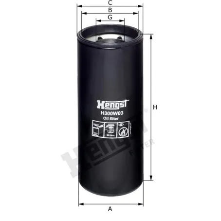 Фильтр масляный HENGST H300W03