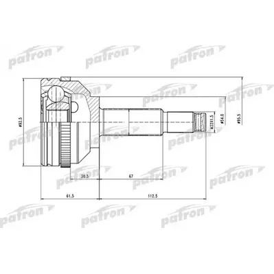 ШРУС наружн к-кт 26x54x32 ABS:47T CHRYSLER: PACIFICA 04 PATRON PCV6751