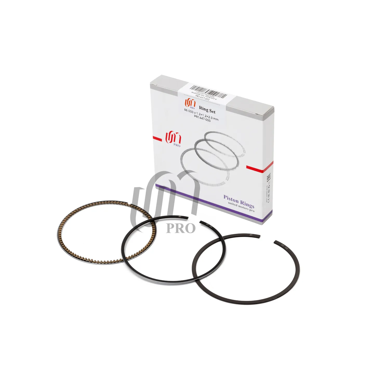 Кольца поршневые TOYOTA 1AZ-FSE D86.0 STD (1.2-1.2-2.0) (13011-28110 13011-28200) на 1 цил. UM UNITED MOTORS PR1447000