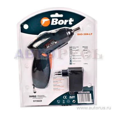 Отвертка аккумуляторная 3,6В 93728229 BORT BAS-36N-Lt