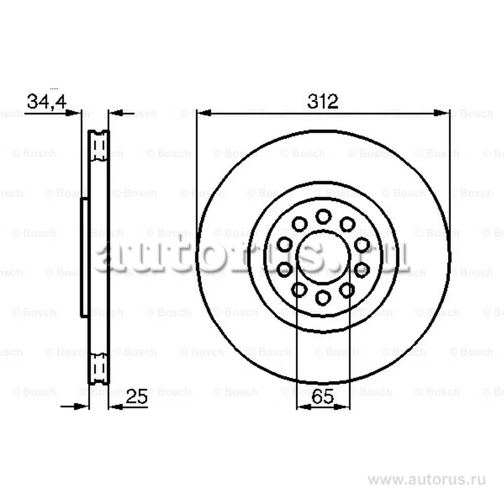 Диск тормозной передний BOSCH 0 986 478 467