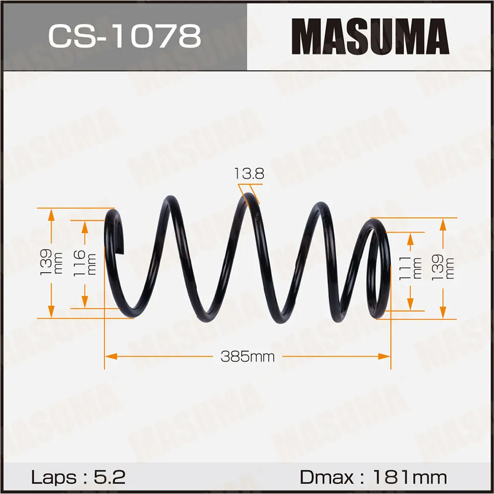 Пружина подвески MASUMA CS1078