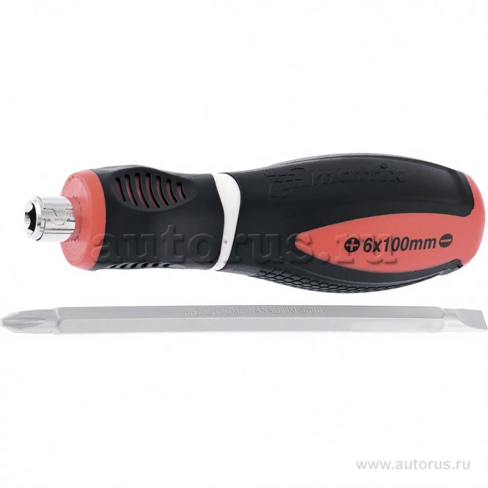 Отвертка комбинированная, SL6, 0 / Ph2, CrMo, двухкомп. рукоятка MATRIX 11580