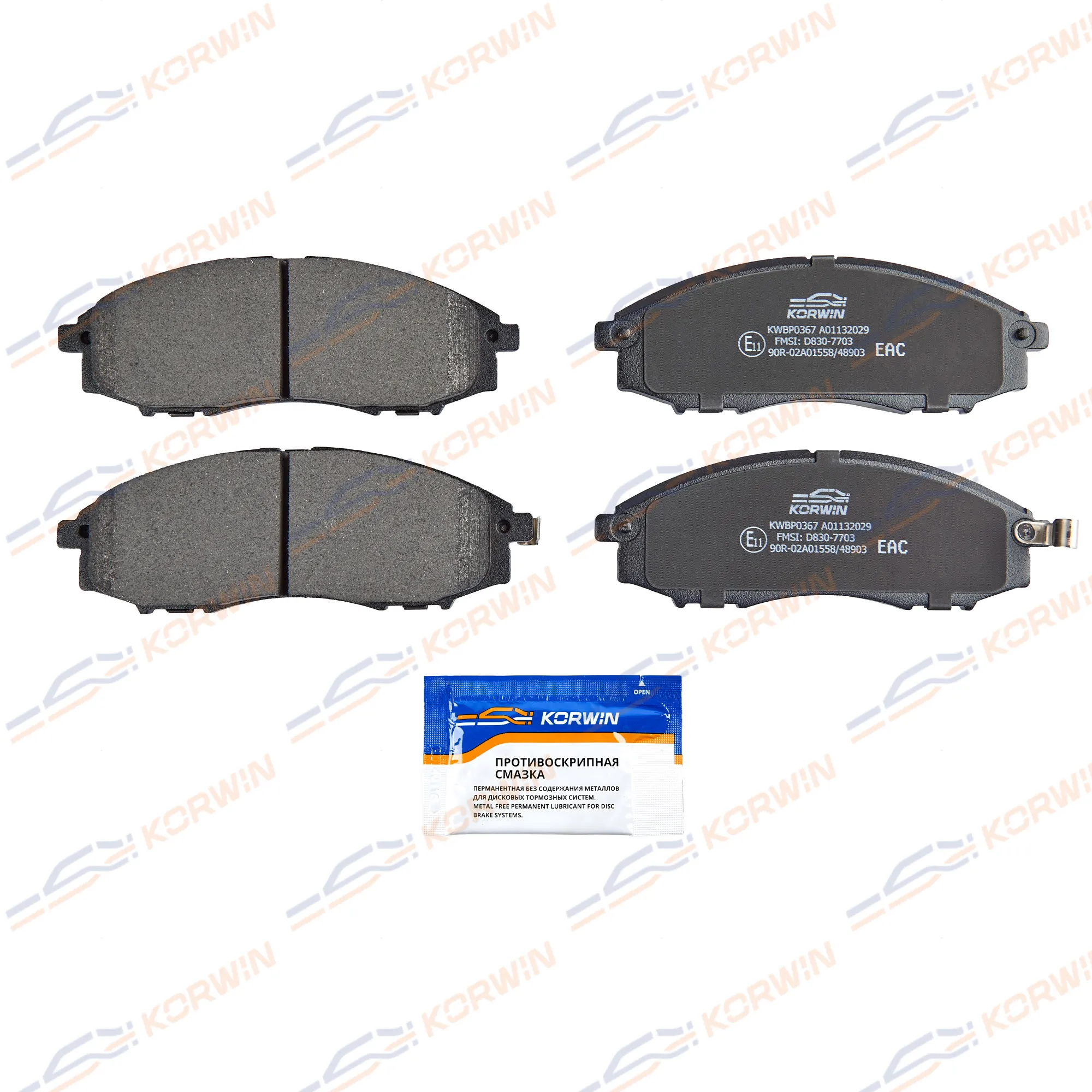 Колодки тормозные перед. Nissan Navara 97-07/NP300 Pickup 08-/Pickup (D22) KORWIN KWBP0367
