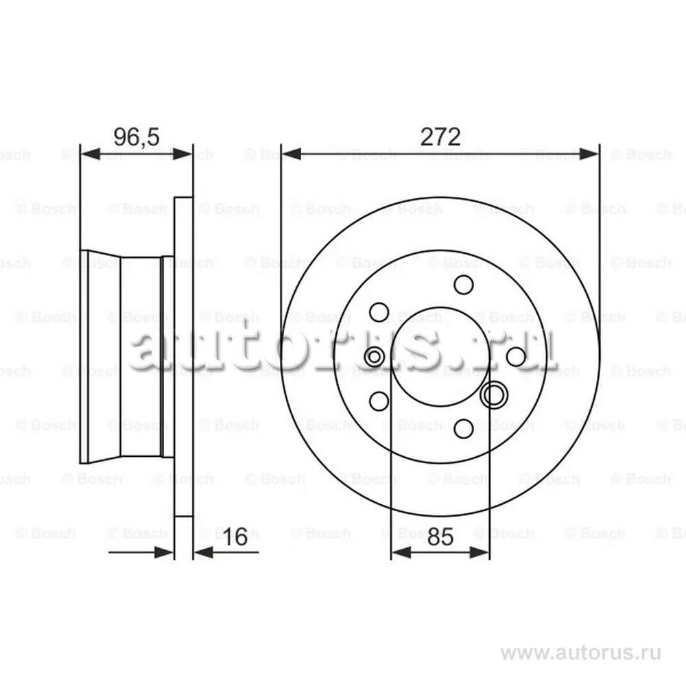 Диск тормозной задний MB W461/W463/2/3T-SPRINTER/VW LT 28-35 II /D=272MM BOSCH 0 986 478 433