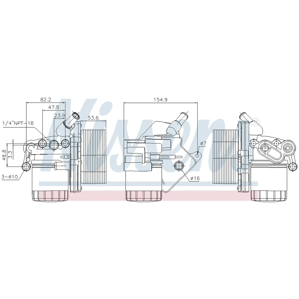 Радиатор масляный PSA LCV/FIAT Ducato III + Ford Transit 2006-> NISSENS 90893