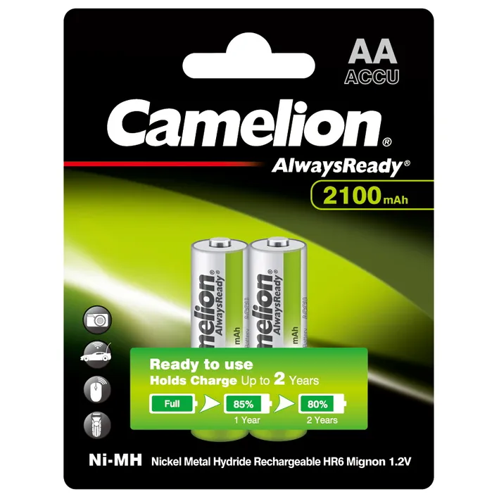 Батарейка Ni-Mh Camelion Always Ready AA 1,2V (2 шт) NH-AA2100ARBP2