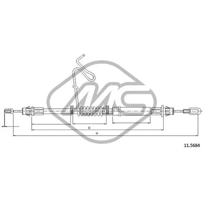 Трос ручника FRD TRANSIT ALL RWD VAN 460E SX-LH Metalcaucho 81859