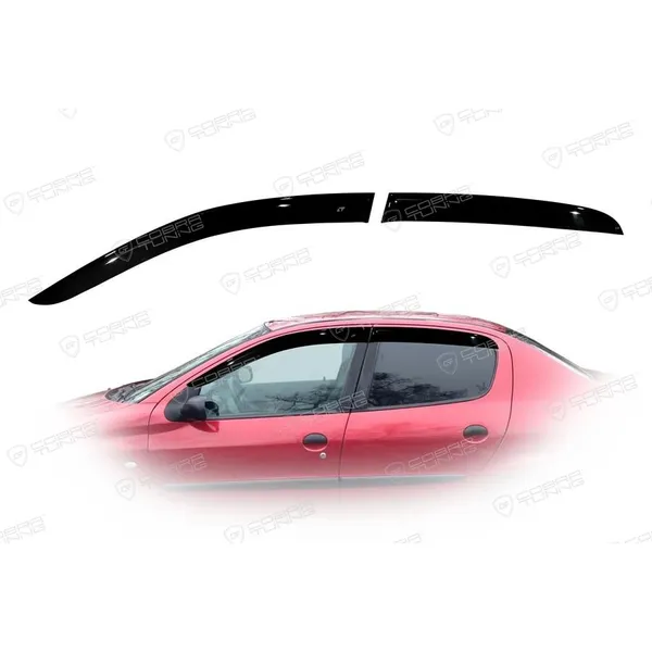 Дефлектора на окна Peugeot 206 Sd 2005/Hb 5d 1998EuroStandard деф.окон Cobra Tuning PE10205