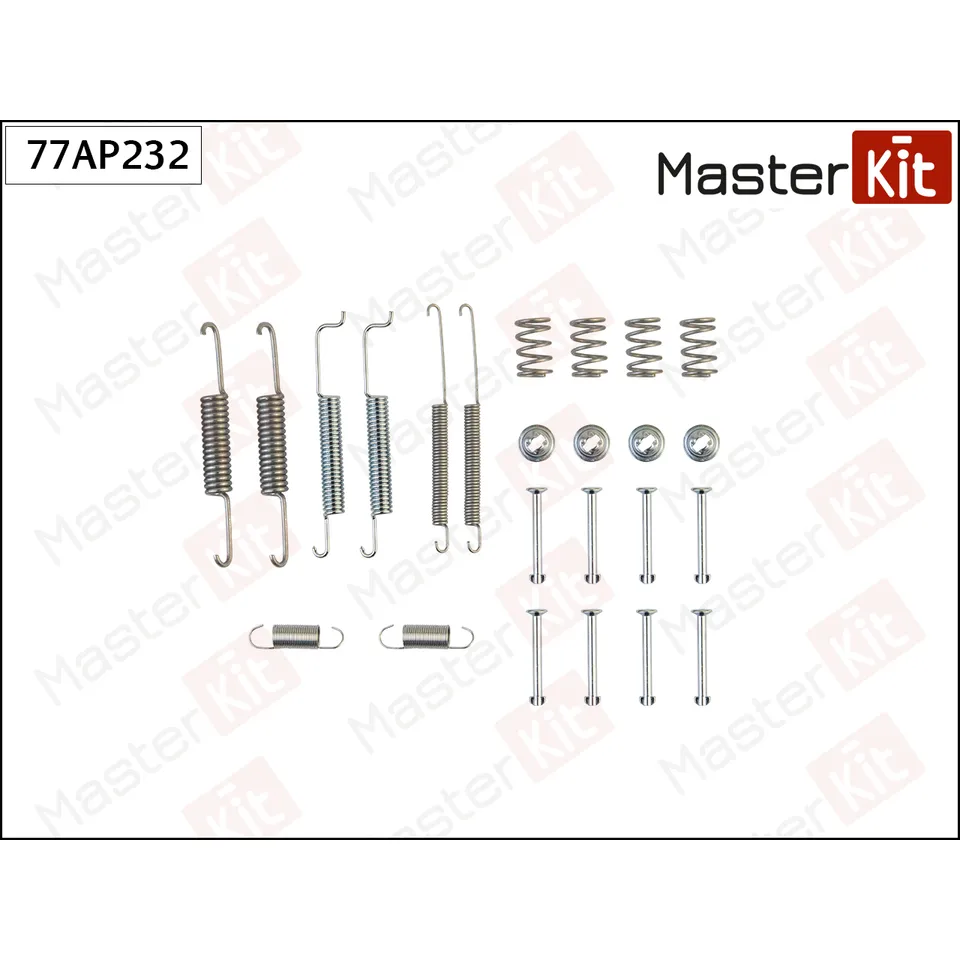 Комплект установочный барабанных колодок Audi 80 (81, 85, B2) 1978 - 1986 MASTERKIT 77AP232