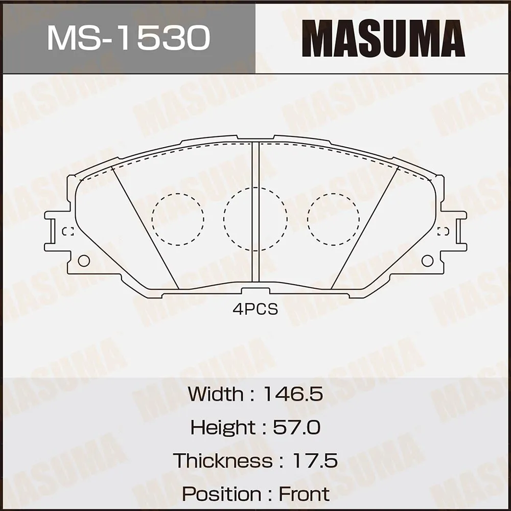 Колодки передние TOYOTA AURIS MASUMA MS-1530