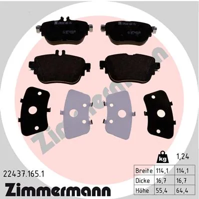 Комплект тормозных колодок ZIMMERMANN 224371651