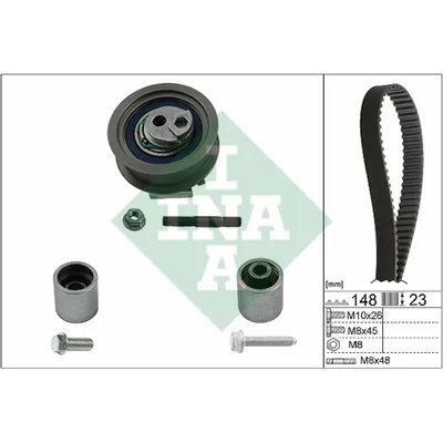 Ремкомплект ГРМ VAG+Skoda 03-> mot.2.0FSI/2.0TFSI INA 530 0445 10