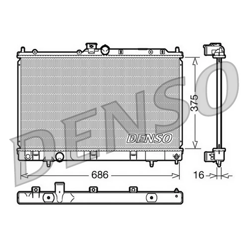 Радиатор основной MITSUBISHI Lancer 9 1.3/2.0L МКПП DENSO DRM45025