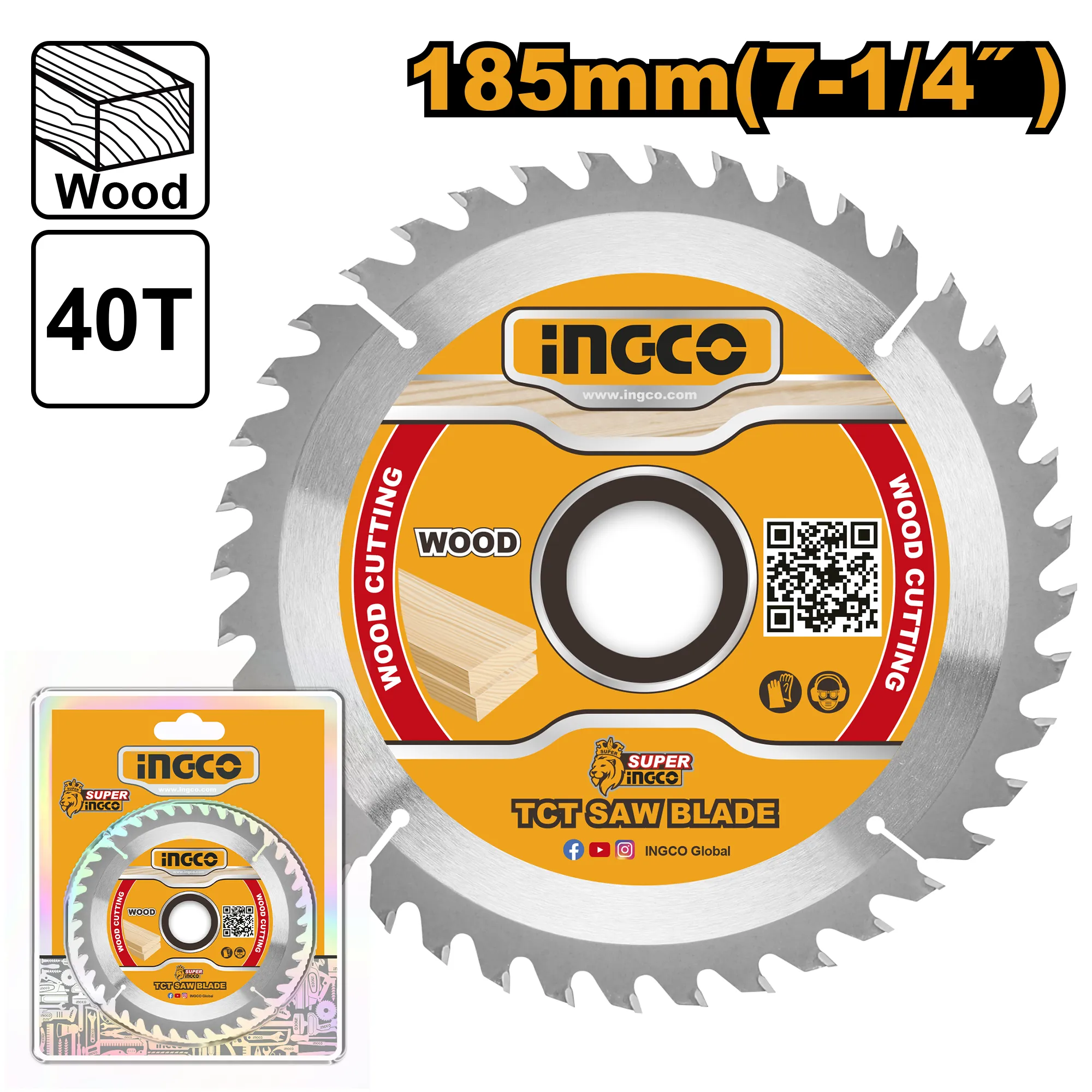 Диск пильный TCT 185 мм INGCO TSB118515