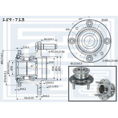 Ступица задняя MAZDA 323 C IV-V (BG/BA) / MAZDA 323 S IV-VI (BA/BJ) --05.2004 с ABS STARKE 159-713