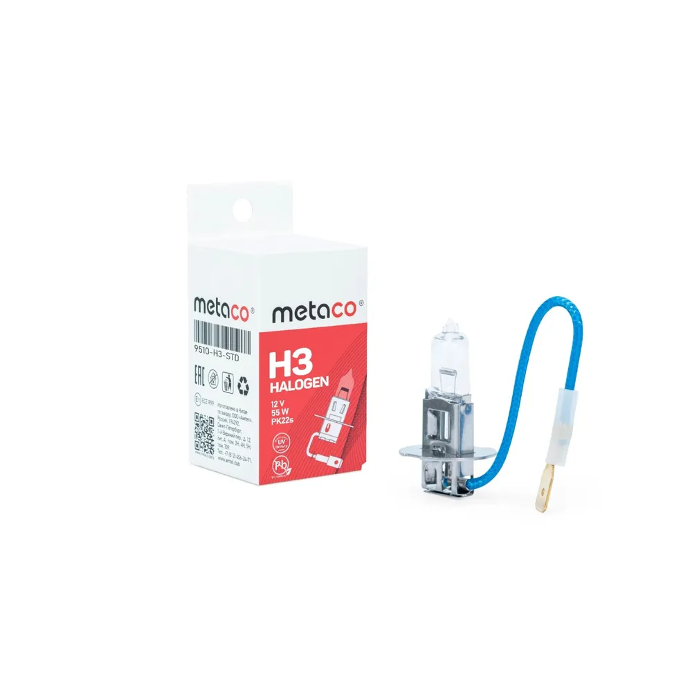 Лампа H3 12V-55W Стандартная, PK22s Metaco 9510-H3-STD