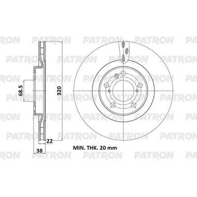 Диск тормозной передний HAVAL JOLION (4WD/150 HP )21- PATRON PBD1328