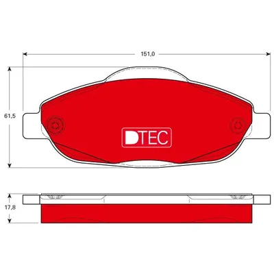 Колодки передние PEUGEOT 3008, 308 GDB1761DTE TRW GDB1761DTE