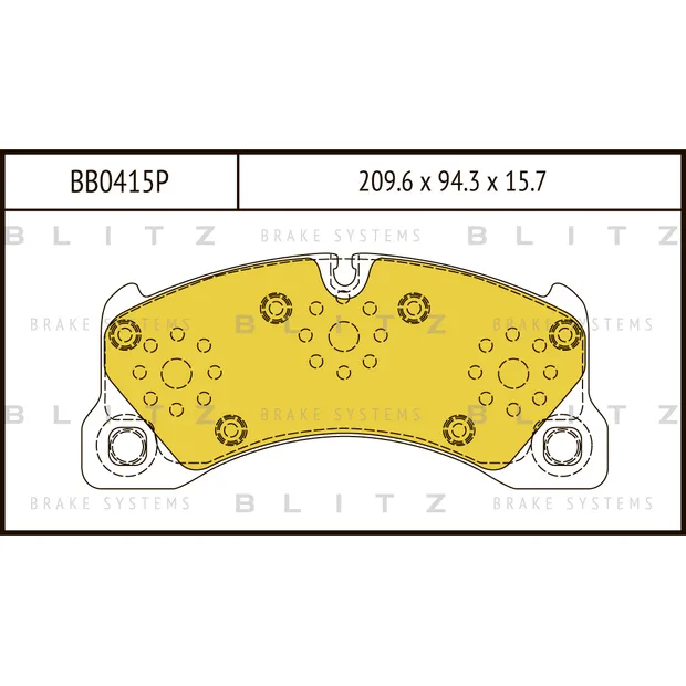 Колодки тормозные дисковые передние VW Touareg 02->PORSCHE Cayenne 02-> BLITZ BB0415P