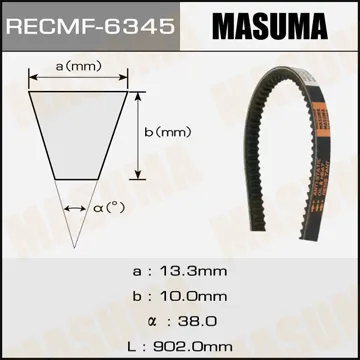 Ремень клиновый рк.6345, 13x902 для рк.6345, 13x902 мм MASUMA 6345