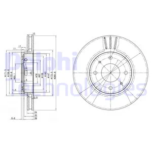 Диск тормозной передний MITSUBISHI CARISMA/VOLVO S40/V40 DELPHI BG3501C