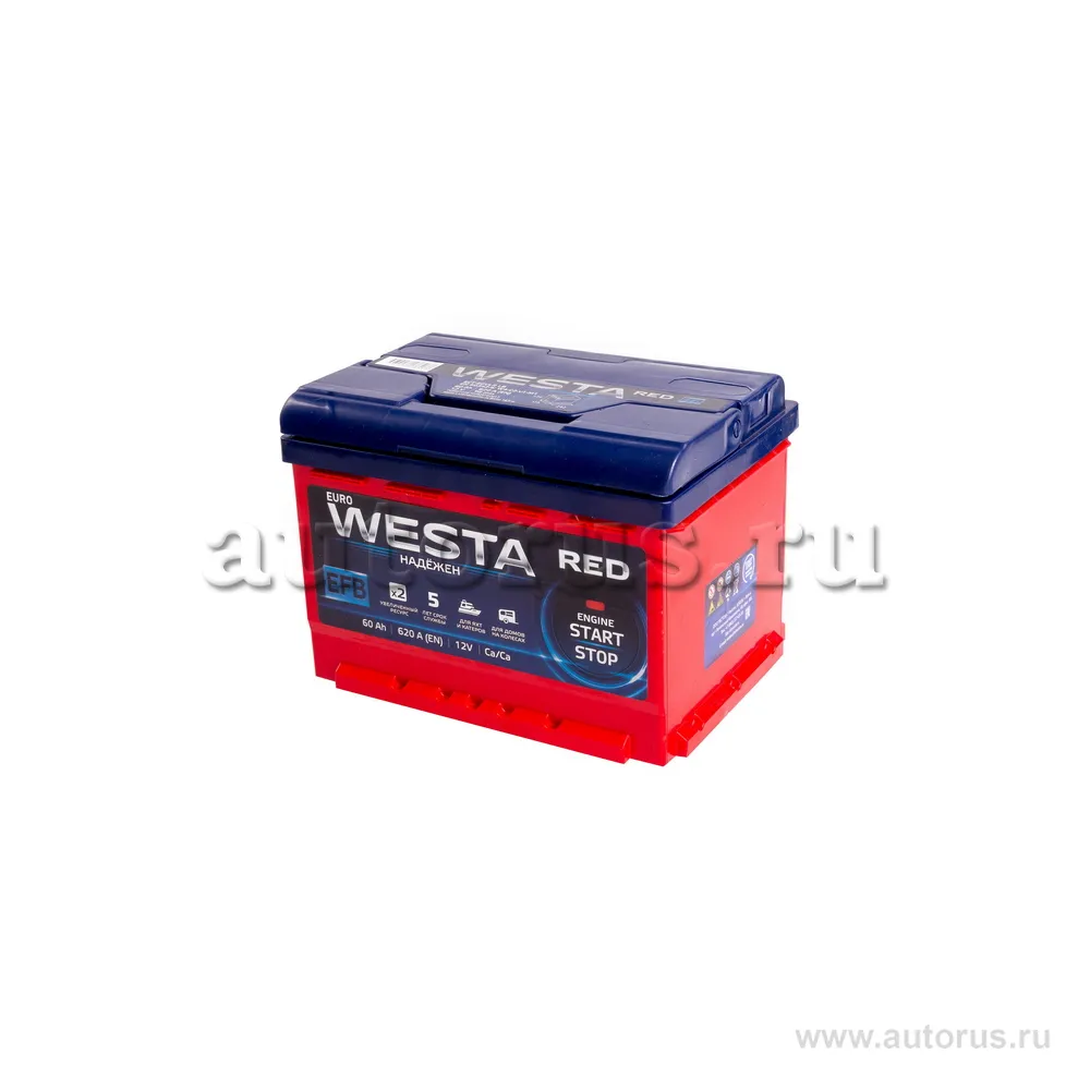 Аккумулятор WESTA RED EFB 60 А/ч Обратная 242x175x175 EN640 А