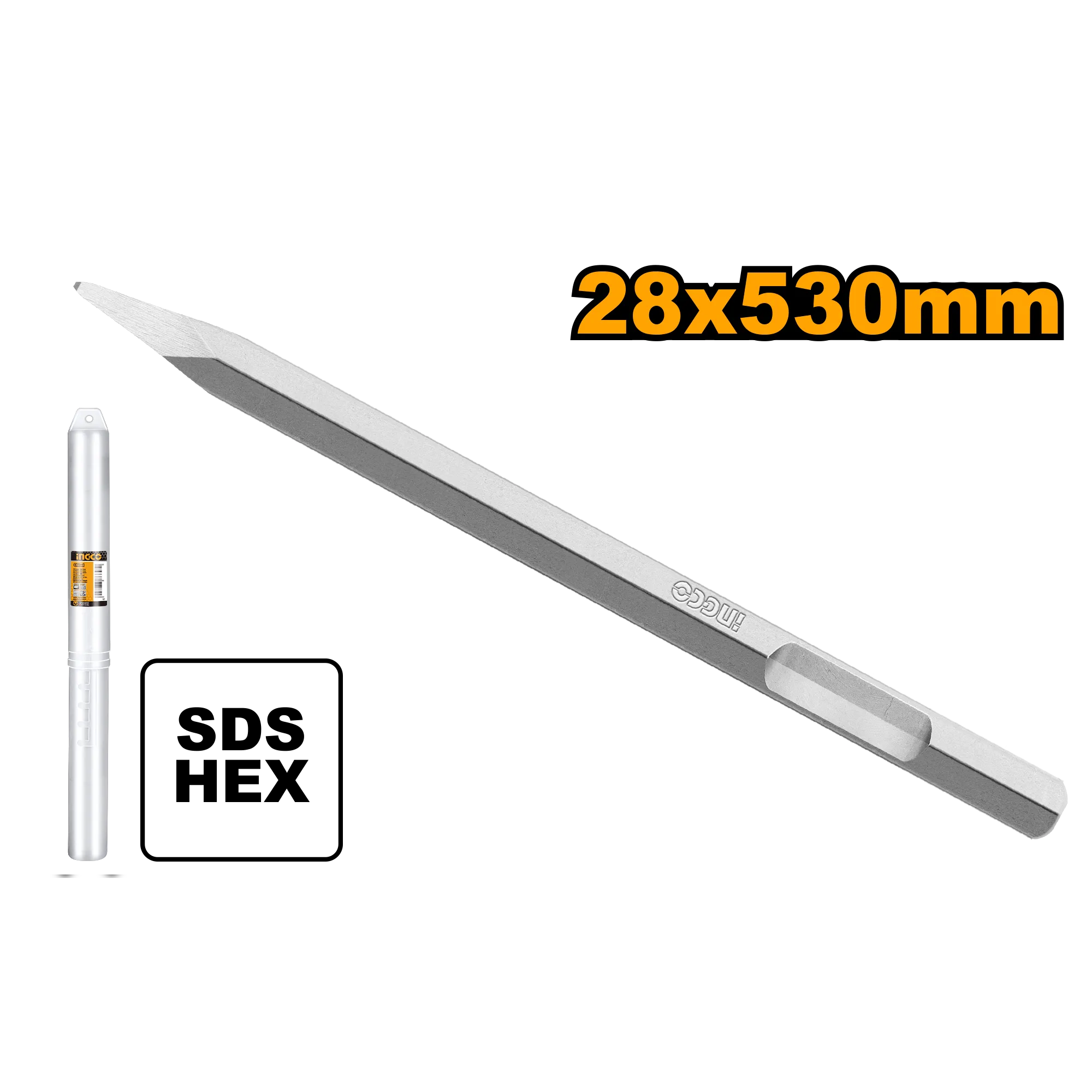 Зубило пикообразное HEX 28х520 мм (5) INDUSTRIAL INGCO DBC04352011