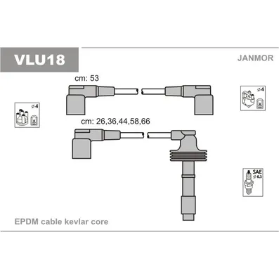 Комплект проводов зажигания VOLVO 850 91-97, 850 Wagon 92-97, 850 универсал 92-97, S70 96-00, V70 I универсал 96-00, V70  96-00