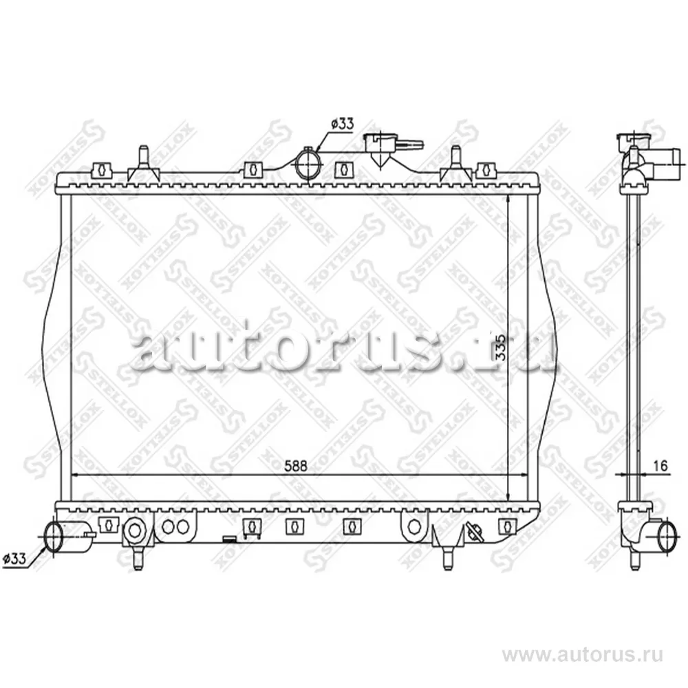 Радиатор системы охлаждения МКПП Hyundai Accent 1.3/1.5 94-00 STELLOX 10-25279-SX
