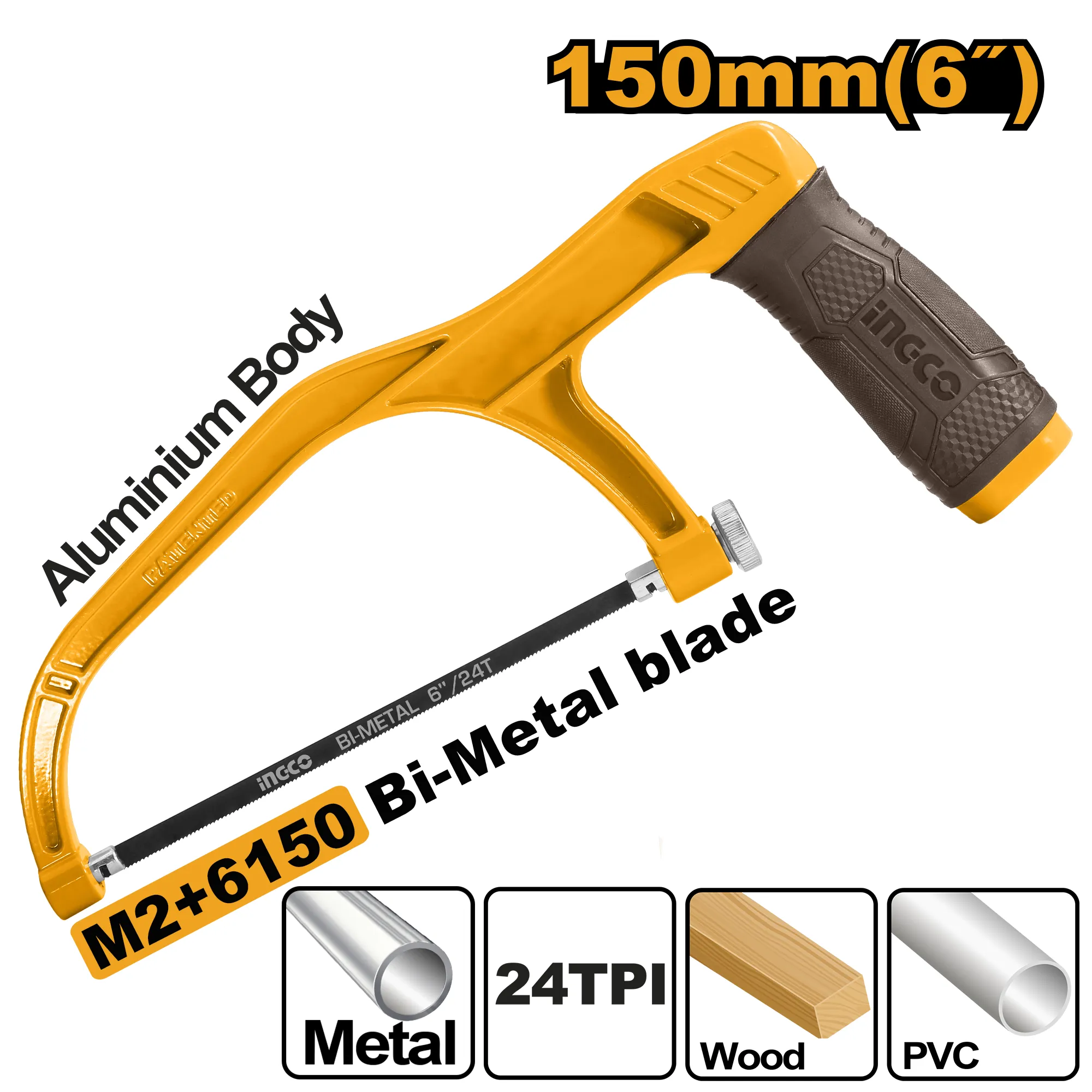 Ножовка по металлу мини 150 мм INGCO MHHF1503