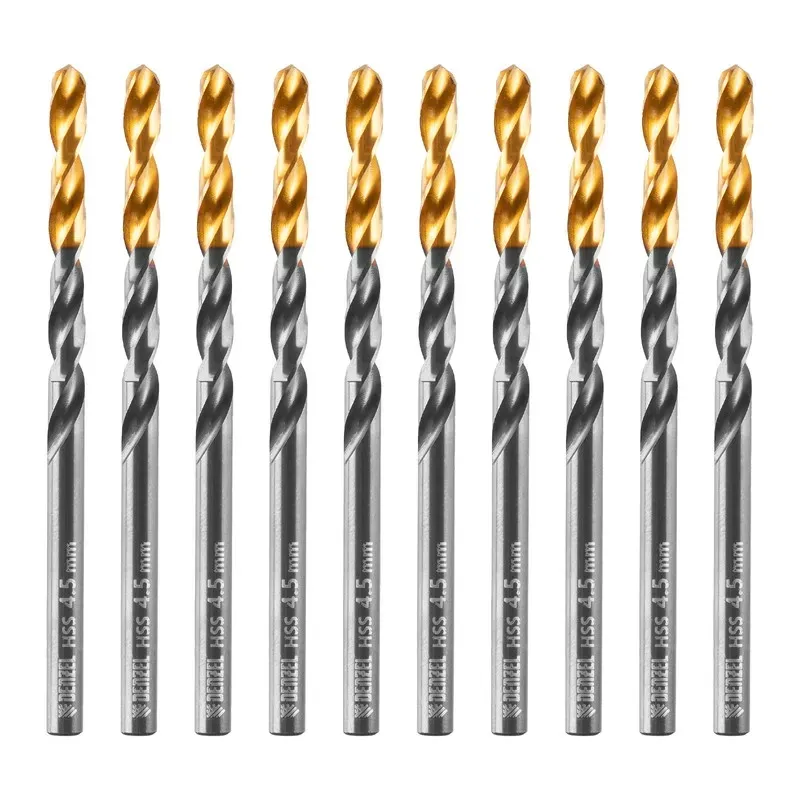 Сверло по металлу, 4,5 мм, HSS-Tin, Golden Tip, 10 шт. Denzel Denzel 717211