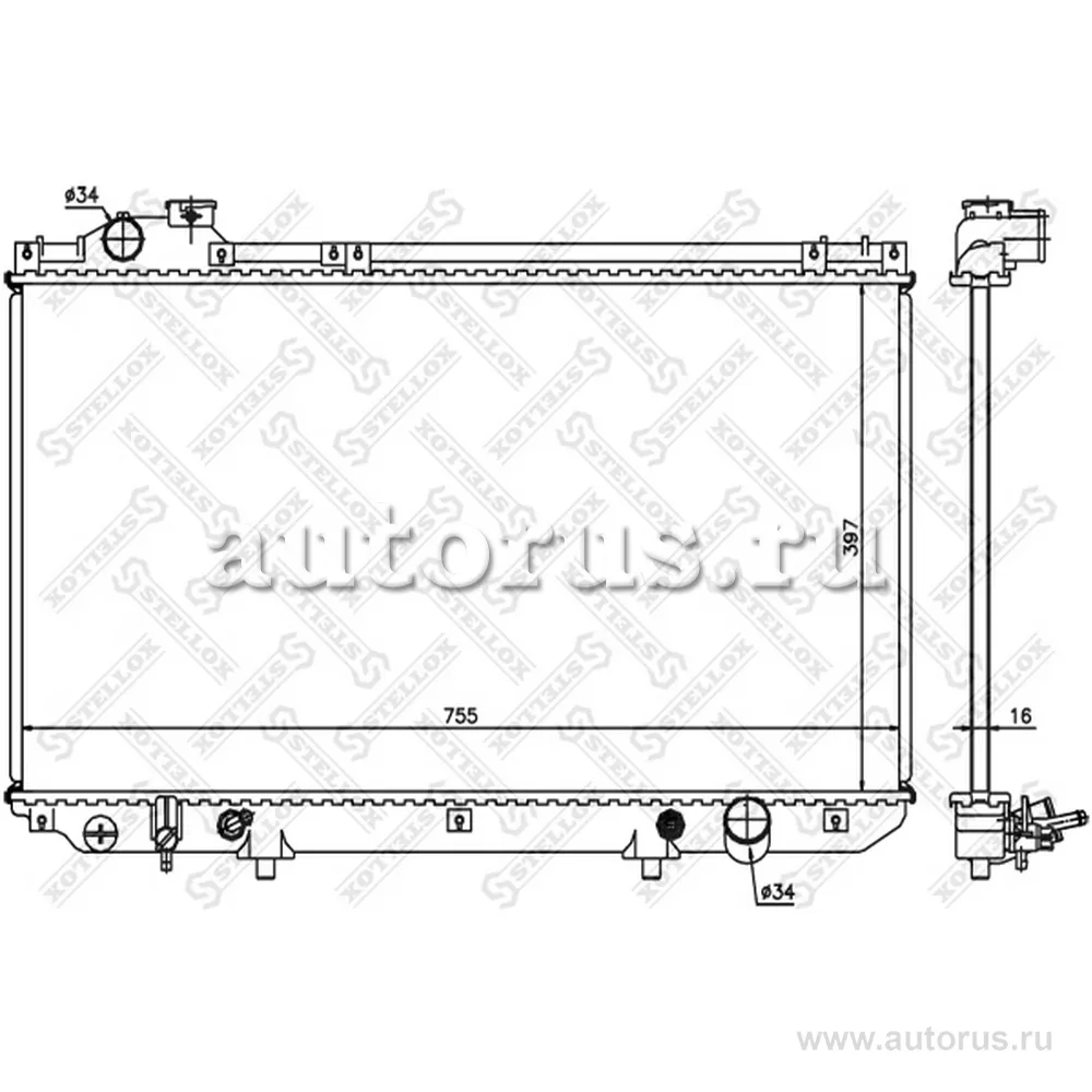 Радиатор системы охлаждения Lexus GS 300 93-97 STELLOX 10-26376-SX