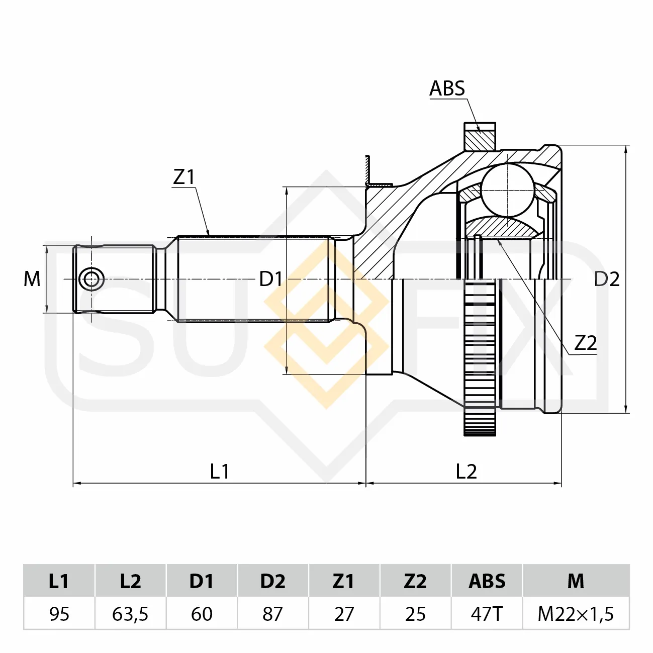 ШРУС SUFIX ST-1028