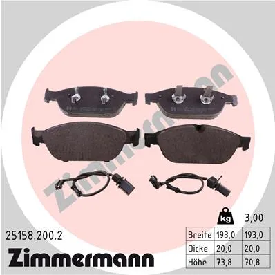 Колодки AUDI A8 09- ZIMMERMANN 251582002