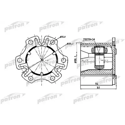 ШРУС внутренний x34 AUDI A4 1,6 1,8 1,9TDI 2,4 2,5 2,6 PATRON PCV1770