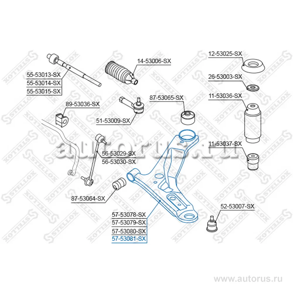 Рычаг п. без г/у KIA Picanto 04 (5753079_SX) STELLOX 5753081_SX