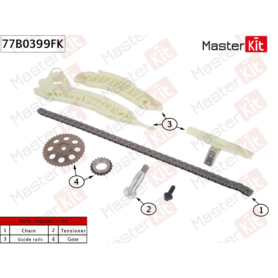 Комплект цепи ГРМ CITROEN/PEUGEOT EP6FDT M MASTERKIT 77B0399FK