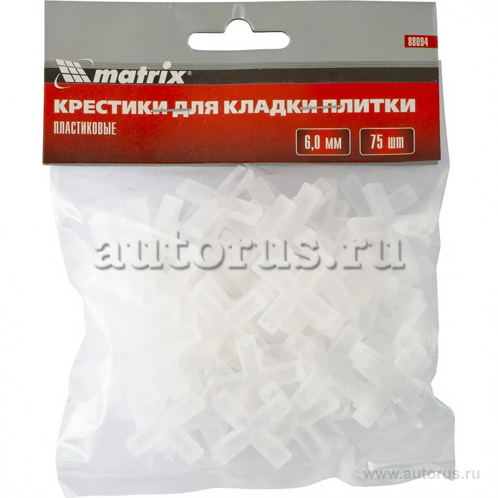 Крестики, 6 мм, для кладки плитки, упаковка 75 шт MATRIX 88094 MATRIX 88094