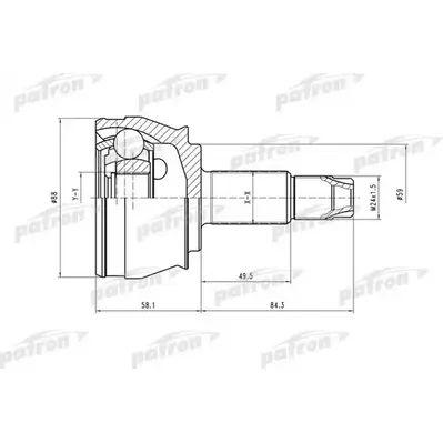 ШРУС наружн к-кт 27x59x25 ALFA ROMEO: 166 98-00 PATRON PCV1297