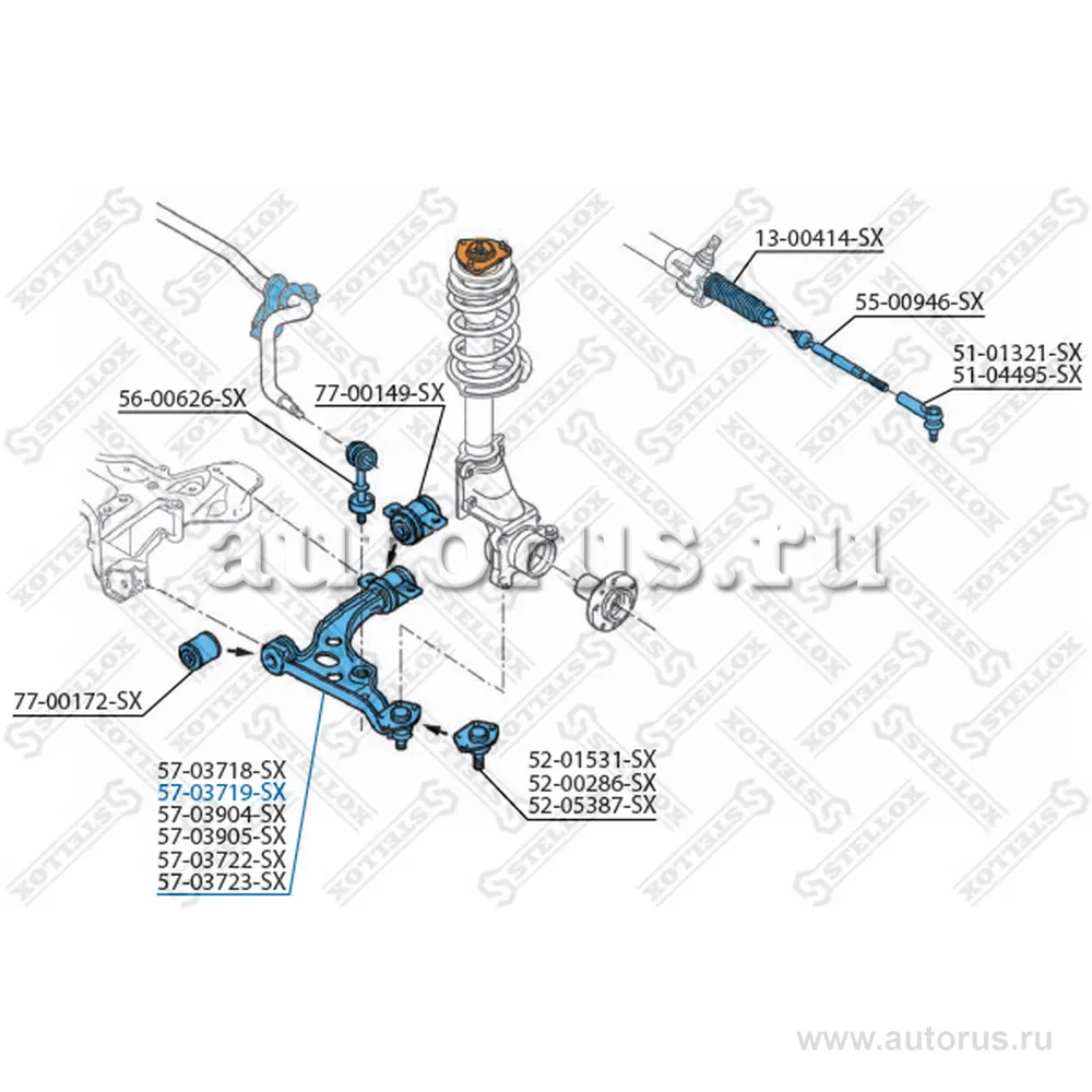 Рычаг правый  Fiat Ducato 94> STELLOX 57-03719-SX