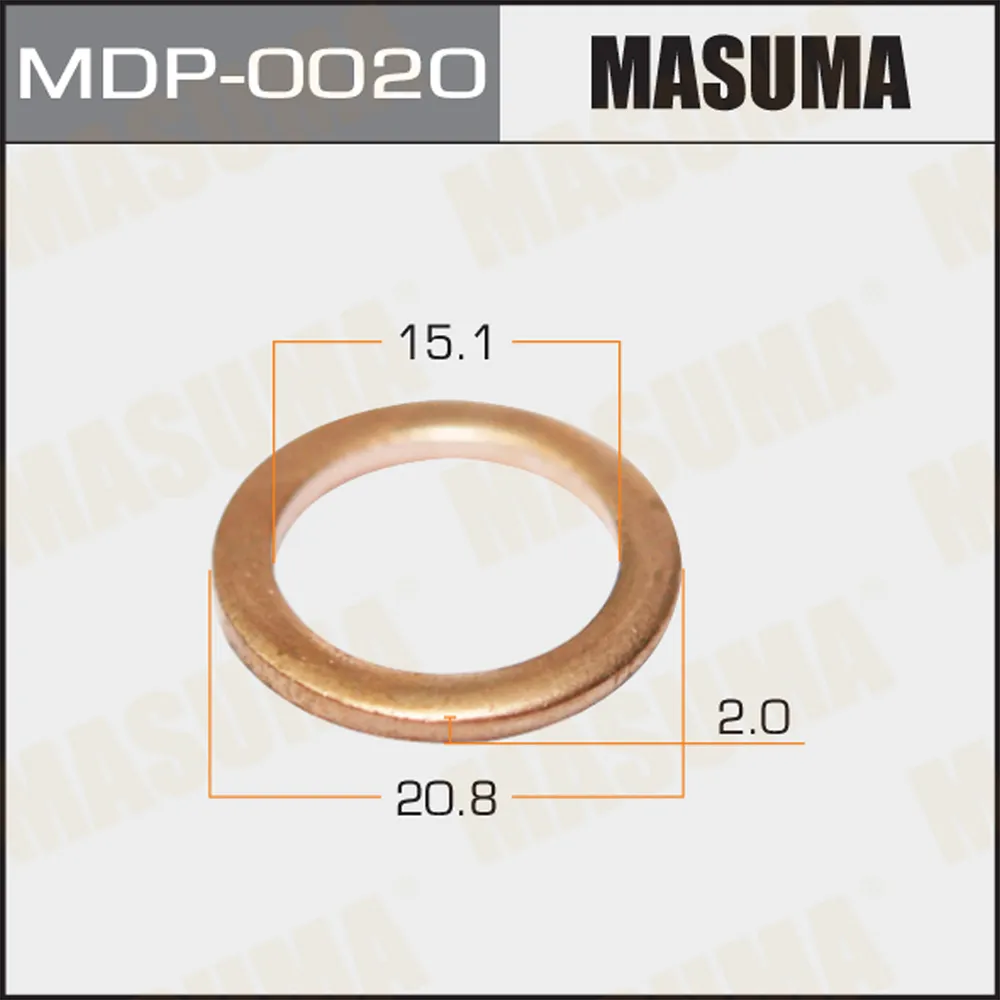 ШАЙБЫ ДЛЯ ФОРСУНОК MASUMA МЕДЬ 15,1Х20,8Х2 MASUMA MDP0020
