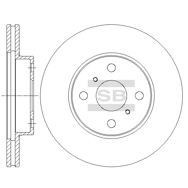Диск тормозной TOYOTA COROLLA (92-00) передний (1шт.) SANGSIN SANGSIN BRAKE SD4061