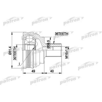 ШРУС наружн к-кт 36x59.5x30 SEAT: LEON 05 -, VW: GOLF V PATRON PCV1465