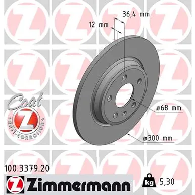 Диск тормозной задний 5 отверстий [300X12MM] COAT Z ZIMMERMANN 100337920