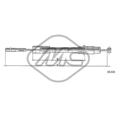 Трос сцепления VW TRANSPORTER 1,8 - 2,0 Metalcaucho 83616