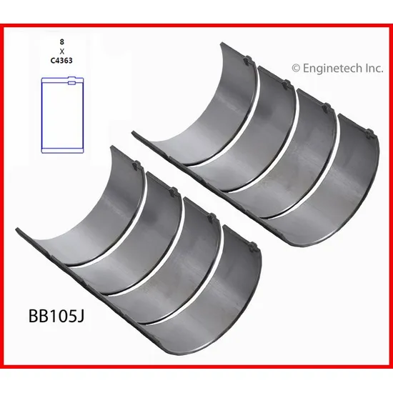 Вкладыши шатунные комплект STD GM 2.0/2.2/2.4L DOHC 2000-2014 ENGINETECH BB105JSTD