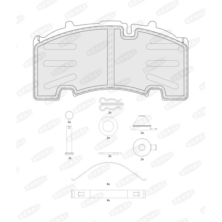 Колодки тормозные 29171 210,9 108,3 (с установочным комплектом) BERAL BCV29264TK