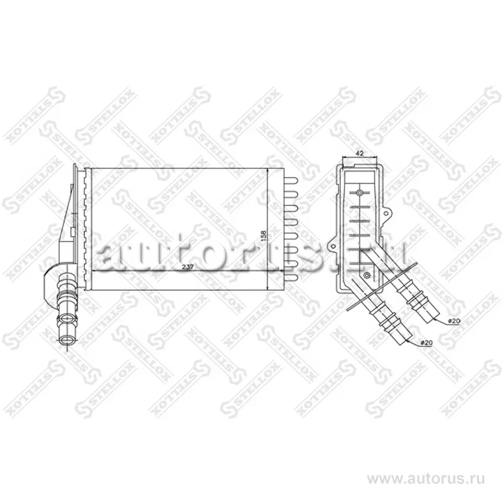 Радиатор печки Renault Clio 98> STELLOX 10-35043-SX